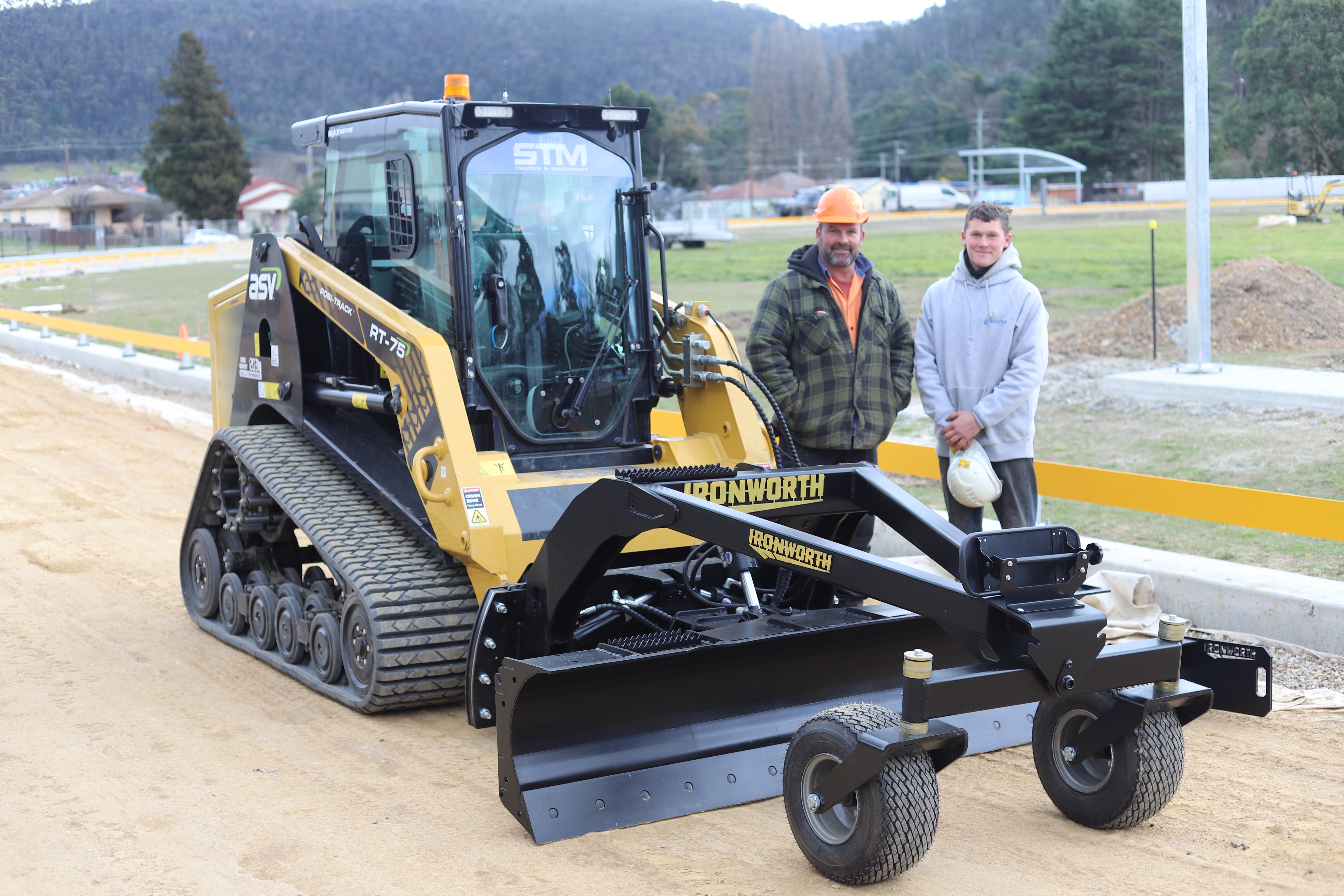 Ironworth blade grading a dog track around a rabbit rail
